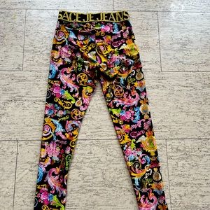 Versace printed tights.